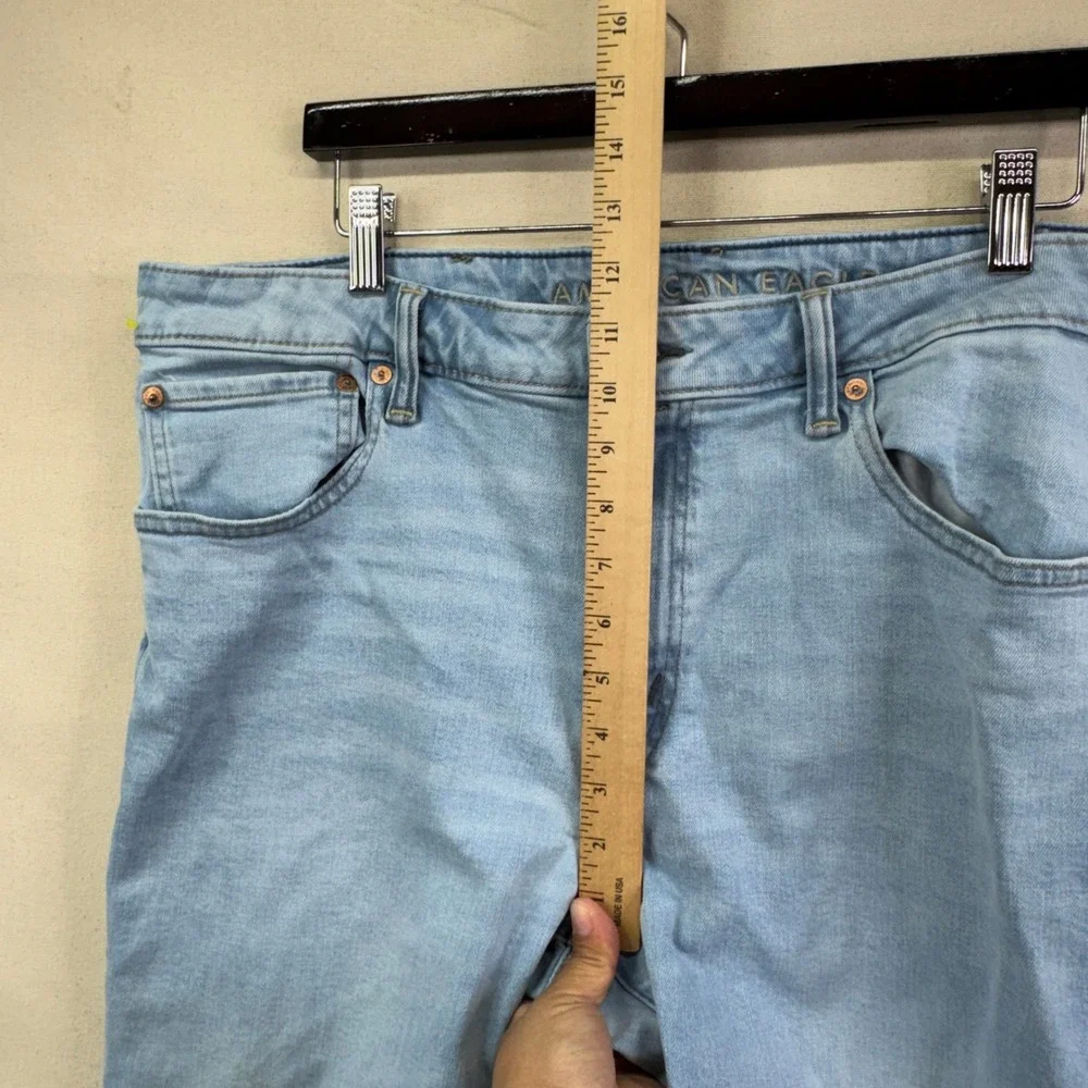 American Eagle Airflex+ Slim Jeans 38x30 Light Wash Stretch‎ Denim Casual Indie